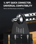 1/4 NPT quick connector on the Trail Ready Portable Air Compressor Bad Boy 12 Volt Tire Inflator, showcasing universal compatibility.