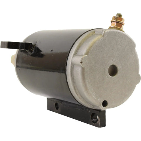 Angle view of 12V Marine Starter Replacement For Evinrude Outboards, 9-Tooth PMDD, CCW Rotation, Fits E40EC E40EL E40RC 1985-1988