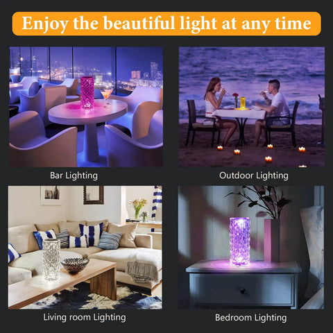 Color Changing Rose Table Lamp With Touch Control And Remote 16 Color LED Nightstand Lamp USB Rechargeable Bedside Light For Bedroom Living Room Or Bar Decor Two Pack