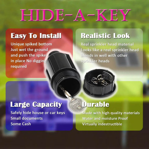 Outdoor Key Hider Sprinkler Head Vault Box For Garden And Yard Waterproof Hidden Cash Safe Key Holder With Small Compartment Corrosion And Impact Resistant Stash Box