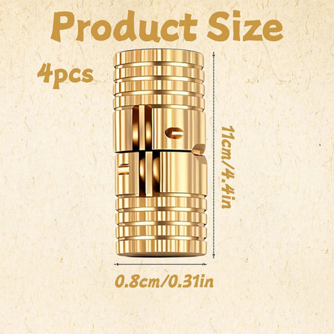4 Pcs 8mm Hidden Brass Barrel Hinges For Jewelry Boxes And Small Furniture 180 Degree Concealed Hinges product size