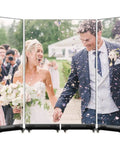 80 Inch Led Poster Display Straight Fire Visuals For Commercial Digital Signage Plug And Play Ad Screen With Cms Control Flight Case displaying a wedding moment.