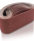 3X18 Inch Sanding Belt Set With 21 Belts Aluminum Oxide Paper For Sander Woodworking Assorted Grit displayed in a stack