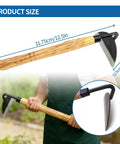 Japanese Garden Hand Hoe Sickle For Weeding And Cultivation With Sharp Blade Edge Durable 12.5 Inch Total Length Multi Use Tool