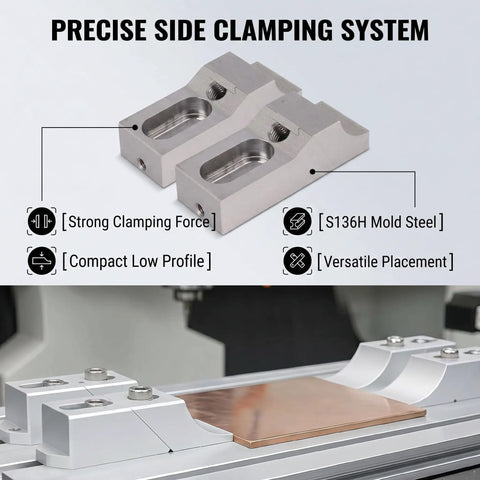 Dual Compact Side Clamp Vise Brackets, Hella Sturdy Low Profile CNC Router Workholding Kits, Straight Up Reliable Precision Milling Grips For Tight Woodworking Drilling And Routing Jobs