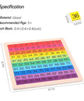 Rock Solid Wooden Montessori Math Counting Board Puzzle For Toddlers, 8.7-inch colorful number grid 1 to 100.