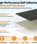 High-Performance Self Adhesive Epdm Rubber Roofing Membrane 51 Mil Black with Butyl Sealant layer for waterproof sealing.