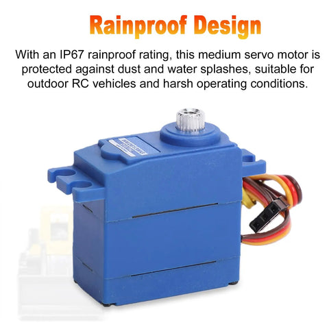 Heavy Duty Digital RC Servo 26 Grams With Full Metal Gears And Rugged Sandblasted Housing, rainproof design for outdoor use.
