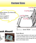 Heavy Duty Hidden Floor Access Panel Hatch Camouflaged Cellar Door dimensions diagram showing customizable sizing options and flush mount details.