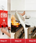 Steps to use 4 Pack 40 By 40 Fire Blanket For Kitchen And Home Must-Have Emergency Gear Fiberglass Suppression Blanket For Grease Fires.