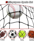 Heavy Duty Multi Purpose Sports Net with baseball, soccer, tennis, and basketball for home yard training and casual play