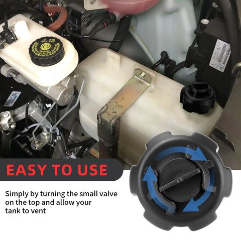 Manual Vent Gas Cap For Old Style Portable Boat Gas Tanks With Twist Valve For Adjustable Venting 621501-10 shown installed on marine tank.