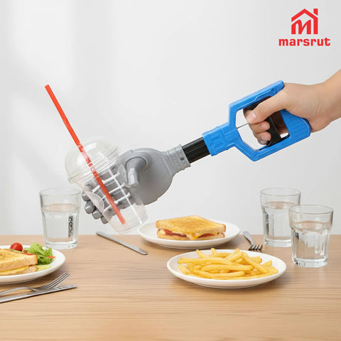 Long Arm Plastic Robot Hand Grabber With 14.2 Inch Reach Heavy Duty Pick Up Tool And Litter Reacher Smooth Claw Tips For Gentle Scratch Free Grabs Your Go To Durable Garbage Grabber For Indoor And Outdoor Cleaning