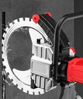 Badass 8900W Concrete Cutter Saw Smooth Wall Slicing Machine with diamond blade cutting a wall for dust-free wet cuts.