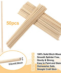 Top Shelf Unfinished Round Wooden Dowel Rods 1/4 X 18 Inch Birch Craft Sticks For Diy Projects And Home Decor 50 Pack, displayed in a bundle.
