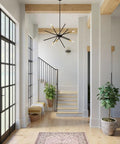 Modern hallway featuring Adagio Collection 2 Light Black Modern Wall Light With Geometric Interlocking Elements For Hallway Foyer Living Room And Bedroom