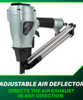 Strap Tite Fastening System Strip Nailer For Wood And Metal Connectors, Pro Preferred Pneumatic Nailer With Thirty Six Degree Magazine, Lightweight At About Four Point Six Pounds, Accepts One And A Half Inch Connector Nails, NR38AK with adjustable air deflector