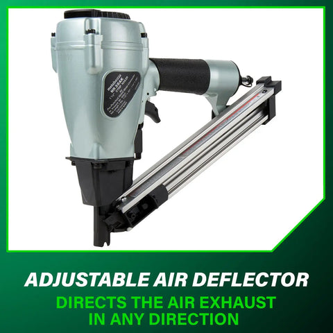 Strap Tite Fastening System Strip Nailer For Wood And Metal Connectors, Pro Preferred Pneumatic Nailer With Thirty Six Degree Magazine, Lightweight At About Four Point Six Pounds, Accepts One And A Half Inch Connector Nails, NR38AK with adjustable air deflector