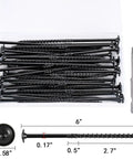 Heavy Duty 6 Inch Size 14 Lag Screws For Exterior Wood With Washer Head, Rust Resistant And Self Drilling Tips, Serrated Threads, 50 Piece Set With T30 Torx Bit Included, Built For Decks Fences And Timber Projects Tough As Nails