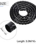 Spiral Tube Wrap Cable Kit Management Sleeve 3 Meter 42mm PE Flexible Black DIY Friendly