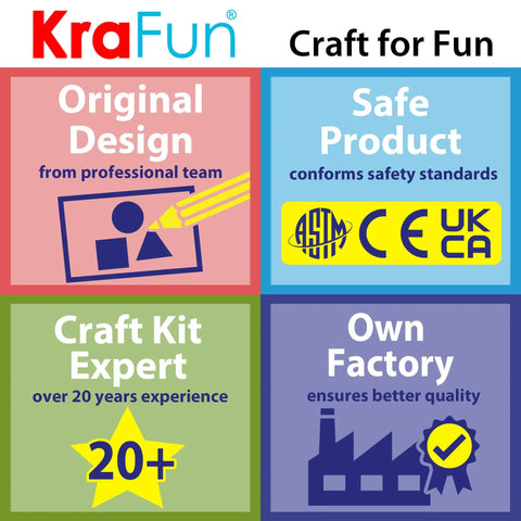 KraFun Original Design and Safety Certifications for Beginner Embroidery Kit For Kids And Adults Noob Friendly Starter Set