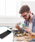 Engineer using Anti Static PCB Tray Storage Rack For Circuit Boards, Slip Resistant Bracket Holder for safe and easy organization.