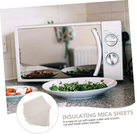 Microwave with cuttable mica plates for microwave insulation gasket heat resistant waveform sheets, 10 pack, DIY replacement parts.