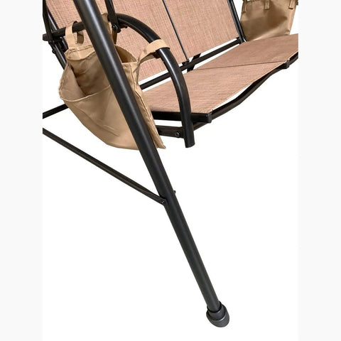 Close-up of GT GSS00133C sling swing frame for Replacement Canopy Top Cover with durable polyester seats and sturdy metal legs.