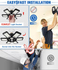 Super Bright 180W Garage Light Bulbs 18000 Lumens Of Daylight 6500K 6 Plus 1 Deformable Panel Design installation process