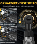 120Nm Cordless Ratchet Wrench With Brushless Motor, 21V Power, 200RPM, forward and reverse switch close-up graphic