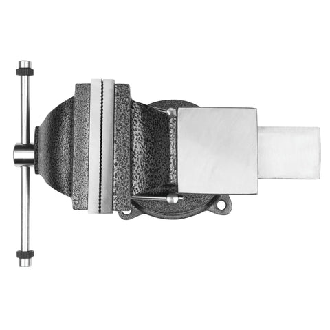 Top view of Hammer Tough 8 Inch Bench Vise With Powder Coated Finish, 360 Degree Swivel Base, 7 Inch Jaw Opening, 3 Inch Throat Depth