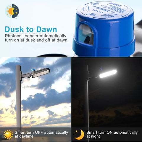 Ultra Bright LED Parking Lot Light Arm Mount 60000 Lm Shoebox Style 5000K Outdoor Pole Light dusk to dawn feature