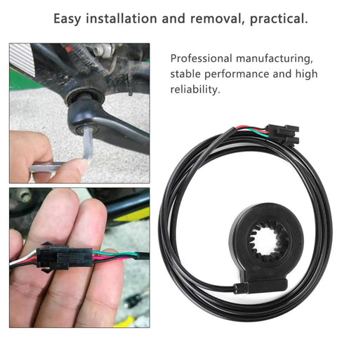 Electric Assist Sensor For E-Bikes, Lightweight Plastic 12-Pulse Pedal Assist Sensor With 3.6Ft Cable, Right-Side Bottom Bracket Install, Ride-Ready Upgrade For Commuters, Trail Riders, And Urban Cyclists