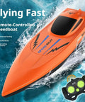 Ultra Fast RC Boat With Dual Motors Auto Self Righting Waterproof Electric Speedboat 2.4GHz Remote Control in water.