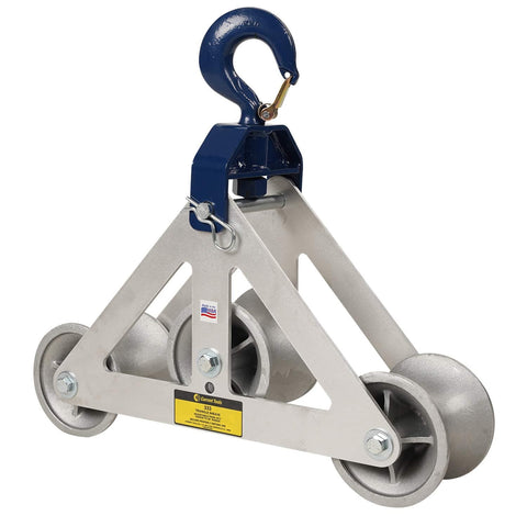 Triangle Sheave Cable Guide With 6500 Lb Capacity, Lightweight Aluminum Frame, Pinned Steel Yoke, Adjustable Pull Radius, Heavy Duty