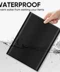 Black Bubble Mailers 8.5 By 12 Inches, waterproof poly mailer immersed in water, highlighting moisture-proof feature, 100 pack