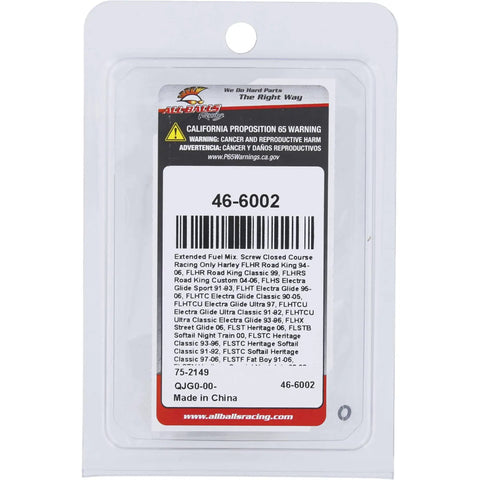 Packaging of the Extended Fuel Mixture Screw Kit for Harley Electra Glide Touring Models 1990 to 2005 and Ultra 1997 Replacement