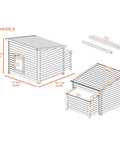 Dimensions diagram of Ecoflex Jumbo Chicken Coop For 4 To 6 Chickens With No Fuss Assembly And Odor Resistant Build in tan.