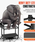 All Weather Outdoor Grill Table On Wheels For Patio Garden And Camping Heavy Duty Movable BBQ Prep Cart with elephant on top