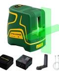X2 Self Leveling Laser Level With 2.2Ah Rechargeable Battery, 197ft Range, Outdoor Pulse Mode, Green Beams, Dual Modules