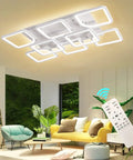 Dope Eight Square Modern LED Ceiling Light Fixture With Remote And App Dimming, 110V 85W, ideal for modern homes