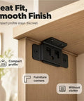 Heavy Duty Stainless Steel Hidden Corner Brackets With Screws installed on wooden furniture edge for secure fitting