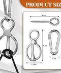 Product size chart for 4 Pack Stainless Steel Horse Tie Rings For Training And Tension Relief Indoor Outdoor Use Eye Bolt Snap
