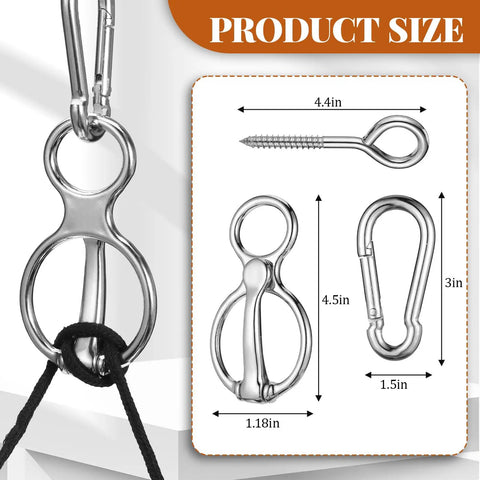 Product size chart for 4 Pack Stainless Steel Horse Tie Rings For Training And Tension Relief Indoor Outdoor Use Eye Bolt Snap