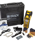 Built Tough Portable Handheld Label Maker With Rechargeable Battery For Multi Line Wire Tagging And Panel Identification Includes Hard Shell Case Usb Charger And Pre Loaded Ribbon, showing label maker and accessories.