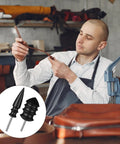 Hella Smooth Rotary Leather Burnisher Bits Set With Multi Groove Polishing Heads in a crafting workspace, showcasing use on leather.