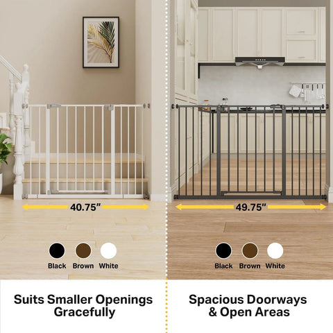 Extra Tall Walk Through Baby Gate For Stairs And Doorways 29 To 39.6 Inches Adjustable Width And 36 Inch Height No Drill Wall