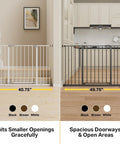 Wide Auto Close Baby And Pet Gate, Adjustable From 29 To 39.6 Inches, 30 Inch Tall Walk Through Gate For Stairs, Doorways, White