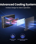 Blazing Fast External Ssd Enclosure For M2 Nvme Drives Featuring Usb 4 And Thunderbolt 4 showcasing advanced cooling system with aluminum alloy housing.