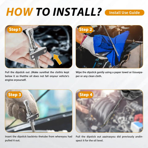 Installation guide for Firewall Mounted Flex Transmission Dipstick For TH350 TH400 Fits GM Chevy Black Durable Steel Construction